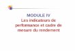 MODULE IV Les indicateurs de performance et cadre … · Suivi-évaluation axée sur les Résultats Indicateurs de performance “Mesurez ce qui peut être mesuré et rendez mesurable