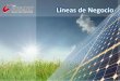 LÍNEAS DE NEGOCIO - asociacionrrn.com€¦ · marcha de instalaciones fotovoltaicas, que van desde proyectos Residenciales hasta parques fotovoltaicos. Ofrecemos un servicio 