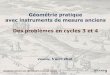 Géométrie pratique avec instruments de mesure …irem.univ-grenoble-alpes.fr/spip/IMG/pdf/des_outils_pour_la_classe... · →figures planes → caractérisation angulaire du parallélisme