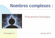 Présentation historique des nombres complexes - …maths-ts1-tournon.e-monsite.com/.../files/...nombres-complexes-1.pdf · Introduction Ce sont les tentatives successives de résolution