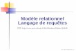 Modèle relationnel Langage de requêtes - univ-orleans.fr · Schéma: La requête déﬁnie le schéma de la relation résultat. ... l’obtention des données de la base. Le modèle