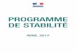 PROGRAMME DE STABILITÉ - Launchmetricsproxy- .DE STABILITÉ AVRIL 2017. Programme de Stabilité