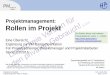 Projektmanagement: Rollen im Projekt · Peterjohann Consulting Projektmanagement: Rollen im Projekt 0.20 – 04.01.2016 Seite 3 von 44 PM Rollen im Projekt Ziel dieser Ausarbeitung
