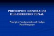 PRINCIPIOS GENERALES DEL DERECHO PENAL · DEL DERECHO PENAL Principios Fundamentales del Código ... “ Las sanciones penales tendrán por objeto la protección de los bienes jurídicos
