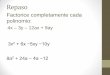 Repaso - Profa. Caroline Rodríguez · Factorización de trinomios Sea x2 + bx + c un trinomio con coeficientes racionales, donde • b se llama coeficiente lineal • c se llama