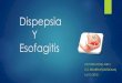 Dispepsia Y Esofagitis · Dispepsia Dolor en parte central de abdomen superior, sensación de plenitud, saciedad precoz, distensión, eructos, náuseas y vómitos