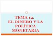 TEMA 12. EL DINERO Y LA POLÍTICA MONETARIAiesvandelvira.com/wp-content/uploads/2016/09/Presentación-Tema-12... · EL DINERO Y SUS FUNCIONES. ... Cuasidinero: Inversiones en pagarés,
