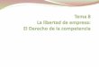 LA LIBERTAD DE EMPRESA: EL DERECHO DE LA COMPETENCIA · Conocer el marco jurídico de la defensa de la competencia y la ... (principio de no discriminación) y 43 y 46 ... = modelo