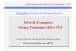 Nível de Transporte Portas, Protocolos UDP e TCP · § Associação do T-SAP ao SAP de rede ... Uso de portas UDP ... 23 Telnet 110 POP3 25 SMTP 161 SNMP 53 DNS Server 443 HTTPS
