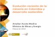 Evolución reciente de la minería en Colombia y … · Estrategias sectoriales para implementar las políticas ambientales nacionales. Planes de acción anuales. Concertación, priorización