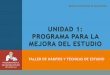 UNIDAD 1: PROGRAMA PARA LA MEJORA DEL ESTUDIOcolegioazorincalp.edu.gva.es/web/wp-content/uploads/2012/10/Unidad... · Estrategias que utilizamos para preparar y hacer los exámenes