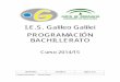 I.E.S. Galileo Galilei PROGRAMACIÓN BACHILLERATOiesgalileocordoba.es/.../uploads/2015/10/MD75PR03RG_2BAC_ECO_E… · Siguiendo las pautas marcadas por el Currículo Oficial, la materia