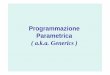 Programmazione Parametrica ( a.k.a. Generics )parisi/SLIDES/16Generics.pdf · • Polimorfo ~ multiforme, di molti tipi • Programmazione polimorfa: creazione di costrutti (classi