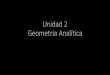 Unidad 2 Geometría Analítica - geolay.cl · 18 Geometría analítica Estudia las figuras geométricas utilizando un sistema de coordenadas y resuelve los problemas geométricos