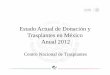 Centro Nacional de Trasplantes - gob.mx · trasplante de cornea nacional, anual 2012, primeros 5 estados fuente: sirnt, 15/01/2013. trasplante de cÓrnea , origen nacional anual 2012