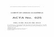 ACTA No. 025 - unilibre.edu.co · acta comitÉ de unidad acadÉmica n° 025 del 9 de ... conformidad con lo establecido en el acuerdo ... universitaria para esclarecer los linderos