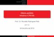 OSCILACOES˜ Mecanica II (FIS-26)ˆ Prof. Dr. Ronaldo ...rrpela/downloads/fis26/FIS26-2018-aula01.pdf · circuito ou numa antena R.R.Pela´ MHS, Pendulos ... Pendulo de Torc¸ˆ ˜ao