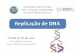 Replicação de DNA - Universidade Federal de Pelotas · replicação de um organismo. • Para que ocorra replicação deve haver uma fita ... DESCONTÍNUA: vários primers gerando