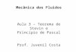 Mecânica dos Fluidos Aula 3 – Teorema de Stevin e Princípio de Pascal …juvenilj/maxplanc/fisicaII/Aula... · PPT file · Web view2013-08-29 · Princípio de Pascal O Principio