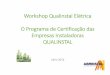 Workshop Qualinstal Elétrica O Programa de Certificação ... · Workshop Qualinstal Elétrica O Programa de Certificação das Empresas Instaladoras QUALINSTAL Julho 2016. ... NBR