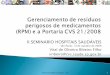 II SEMINARIO HOSPITAIS SAUDÁVEIS - Centro de Vigilância ... 2009 13 1620 Vital de Oliveira... · Embalagem primária de medicamento listado no ... solução intravenosa de medicamentos