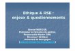 Ethique & RSE :Ethique & RSE : enjeux & .Ethique, RSE, EntrepriseEthique, RSE, Entreprise citoyenne,