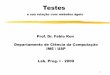 Testes - ime.usp.brkon/presentations/testes2009.pdf · Departamento de Ciência da Computação IME / USP Lab. Prog. I - 2009. ... Se possível escreva os testes antes mesmo de escrever
