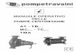 Manuale Centrifughe Italiano - Pompetravaini · 9 - Collegamenti elettrici 10 - Controlli prima dell’avviamento 11 - Avviamento, esercizio ed arresto 11.1 - Avviamento