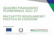 QUADRO FINANZIARIO PLURIENNALE 2021-27 PACCHETTO ... · •un’Europa più connessa attraverso la digitalizzazione •un‘ Europa più verde attraverso investimenti nella transizione
