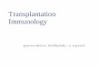 Transplantation Immunology - med.cmu.ac.th · Transplantation Immunology ชุมพล สกลวสันต์ พ.บ. เกียรตินิยมอันดับ 1