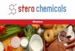 AlimentareFood - sterachemicals.ro · Prelucrare si conservare fructe si legume: Acid citric monohidrat Arome Benzoat de sodiu Sorbat de potasiu Acid acetic Pasta tomate 36-38% BRIX