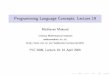 Programming Language Concepts: Lecture 19 madhavan/courses/pl2009/slides/lecture19- آ  Adding types