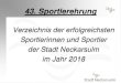 Verzeichnis der erfolgreichsten Sportlerinnen und Sportler ... Behindertensportgemeinschaft Neckarsulm