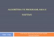 ALGORİTMA VE PROGRAMLAMA II HAFTA#1 - aytugonan.cbu.edu.traytugonan.cbu.edu.tr/Algoritma/hafta-01/ders_notu01.pdf · 14 YZM 1102 –Algoritma ve Programlama II 2. ve 3. Satır: Ön
