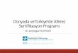 Dünyada veTürkiye’de Aferez Sertifikasyon Programı · 9. Damar yolu tipleri ve özellikleri 1 10. Kriyopreservasyon 1 11. Bağış aferezi kalite kontrol prensipleri 1 12. Terapötik