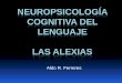 NEUROPSICOLOGÍA COGNITIVA DEL LENGUAJE LAS ALEXIAS · Subespecificación lingüística Los síndromes Descriptos de manera gruesa. Déficits y síntomas en un puñado de pruebas
