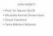 Prof. Dr. Necmi İŞLER Mustafa Kemal Üniversitesi Ziraat ... · •Yapılan araştırmalar ve pratik uygulamalara göre Adi fiğ + arpanın %50 + %50 oranındaki karışımları