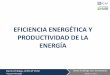 EFICIENCIA ENERGÉTICA Y PRODUCTIVIDAD DE LA ......• Promover la eficiencia energética alrededor de mundo para lograr una economía más saludable, un ambiente más limpio y una
