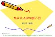 MATLABの使い方 - nuee.nagoya-u.ac.jp · 内部matlab関数 環境変数 数学 プログラミングとデータタイプ ファイルi/o グラフィックス 3-d可視化