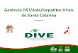 Gerência DST/Aids/Hepatites Virais de Santa Catarina · 13.595 casos de Hepatite B acumulados de 1994 a 2014 Taxa de detecção em 2014 –16,9 casos por 100 mil hab. 31,6% Casos