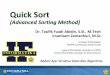 (Advanced Sorting Method) - Informatika 2016-06-26آ  Algoritma Quick Sort Jika diketahui n buah data