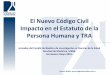 El Nuevo Código Civil Impacto en el Estatuto de la Persona … · 2015-05-12 · El Nuevo Código Civil Impacto en el Estatuto de la Persona Humana y TRA Jornadas del Comité de