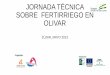 JORNADA TÉCNICA SOBRE FERTIRRIEGO EN OLIVAR ZÚJAR, …altiplanogranada.org/wp-content/uploads/2017/04/ponencia_Jornada-Riego-Localizado...• problemas de atranques en las tuberias