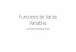 Funciones de Varias Variables - Dr. Ing. Juan M. …...Funciones de varias variables Curvas de nivel El conjunto de puntos en el plano donde una función f(x,y) tiene un valor constante