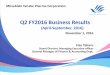 Q2 FY2016 Business Results - mt-pharma.co.jpMitsubishi Tanabe Pharma Corporation . 1 Q2 FY2016 Business Results. ... In domestic ethical drugs, main products revenue was increased