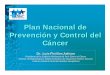 Plan Nacional de Prevención y Control del CáncerPlan Nacional de Prevención y Control del Cáncer Dr. Luis Pinillos Ashton Presidente de la Coalición Multisectorial Perú Contra