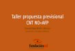 Taller propuesta previsional CNT NO+AFP · 4/27/2017  · (Diferenciada por años de cotización) APORTE PREVISIONAL VOLUNTARIO (APV) Derecho a pensiones NO contributivas (100% Salario