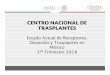 CENTRO NACIONAL DE TRASPLANTES - gob.mx · Fuente: Sistema Informático del Registro Nacional de Trasplantes, corte 31 de marzo de 2018. TRASPLANTE DE CÓRNEA ORIGEN IMPORTADA,1ERTRIMESTRE