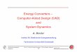 Energy Converters – Computer-Aided Design (CAD) and System ... · Prof. Dr. A. Binder, Energy Converters - CAD and System Dynamics 1/3 Learning outcomes Understanding of design