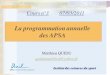 La programmation annuelle des APSA - Henri Poincarépoincare.univ-lorraine.fr/sites/poincare.univ-lorraine...Ex 2: Classification émotionnelle des APSA (Jeu, 1977) Critère de catégorisation